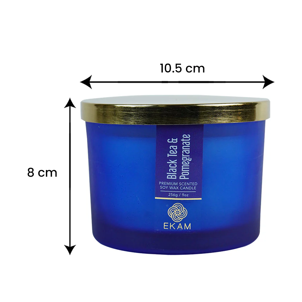 Black Tea & Pomegranate 3 Wick Scented Candle - Image 10