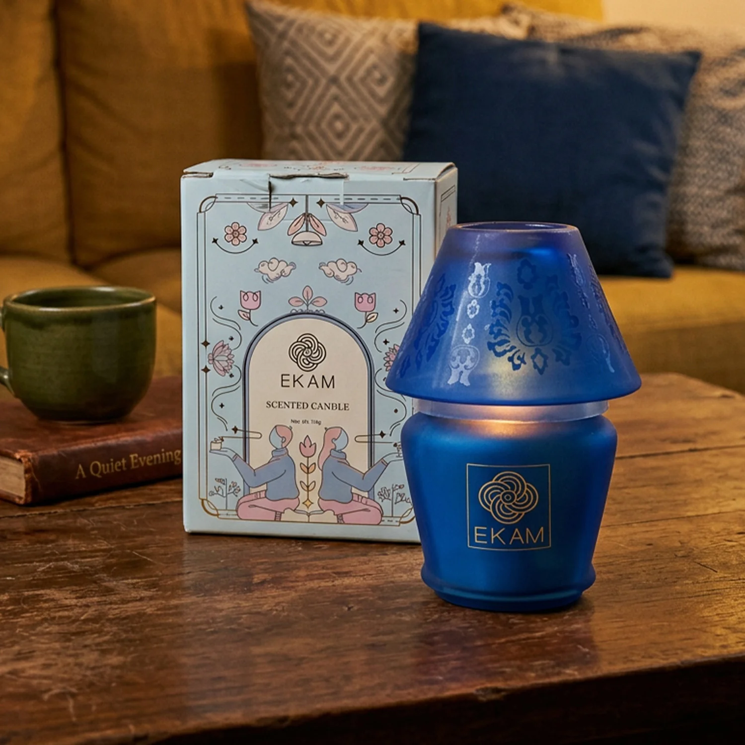 Black Tea & Pomegranate Lampshade Scented Candle - Image 4