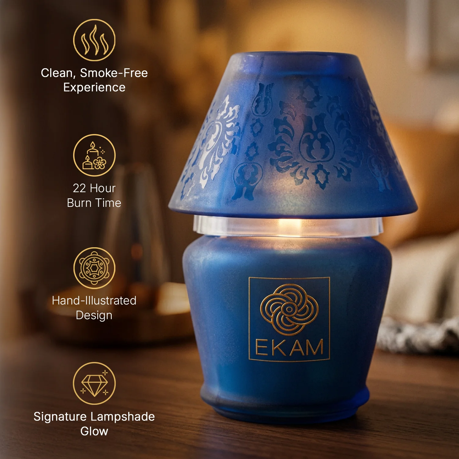 Black Tea & Pomegranate Lampshade Scented Candle - Image 6