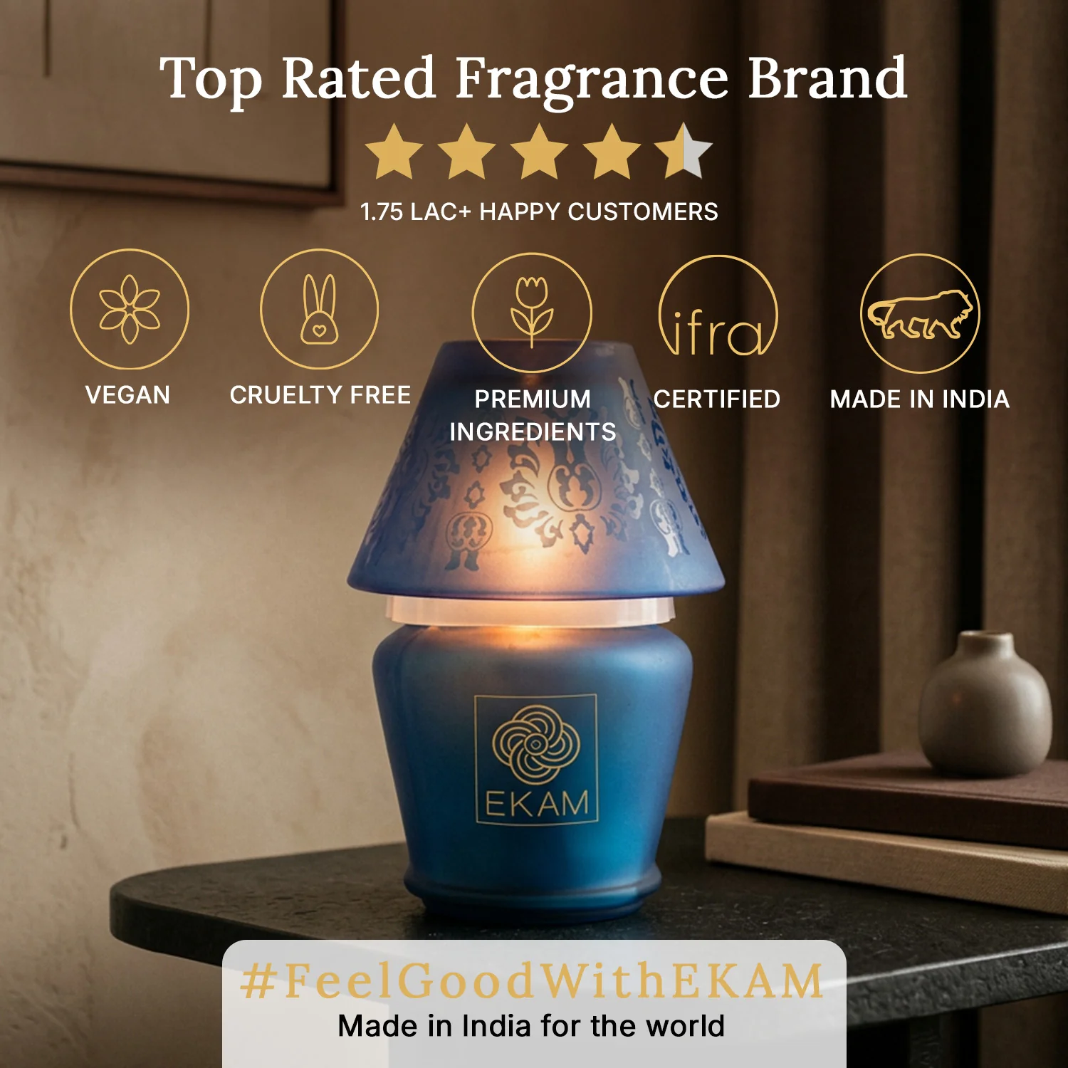 Black Tea & Pomegranate Lampshade Scented Candle - Image 9
