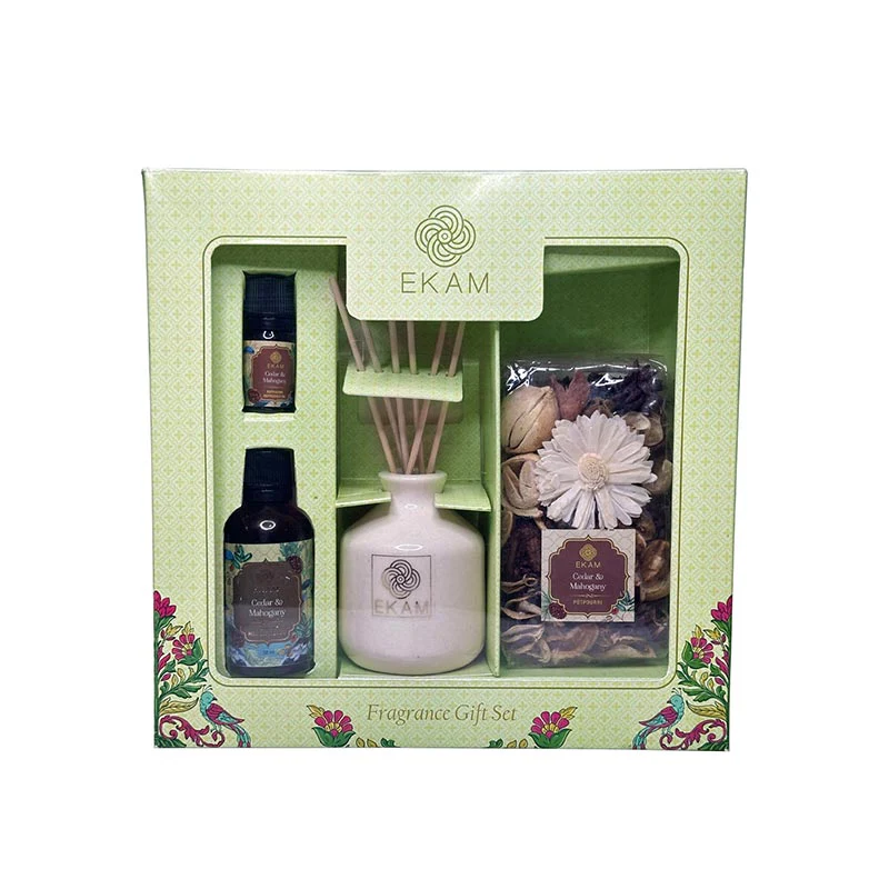 Cedar & Mahogany Reed Diffuser & Potpourri Gift Set - Image 4