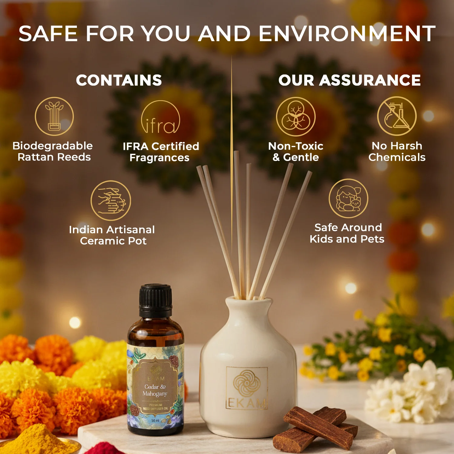 Cedar & Mahogany Reed Diffuser Set - Image 3