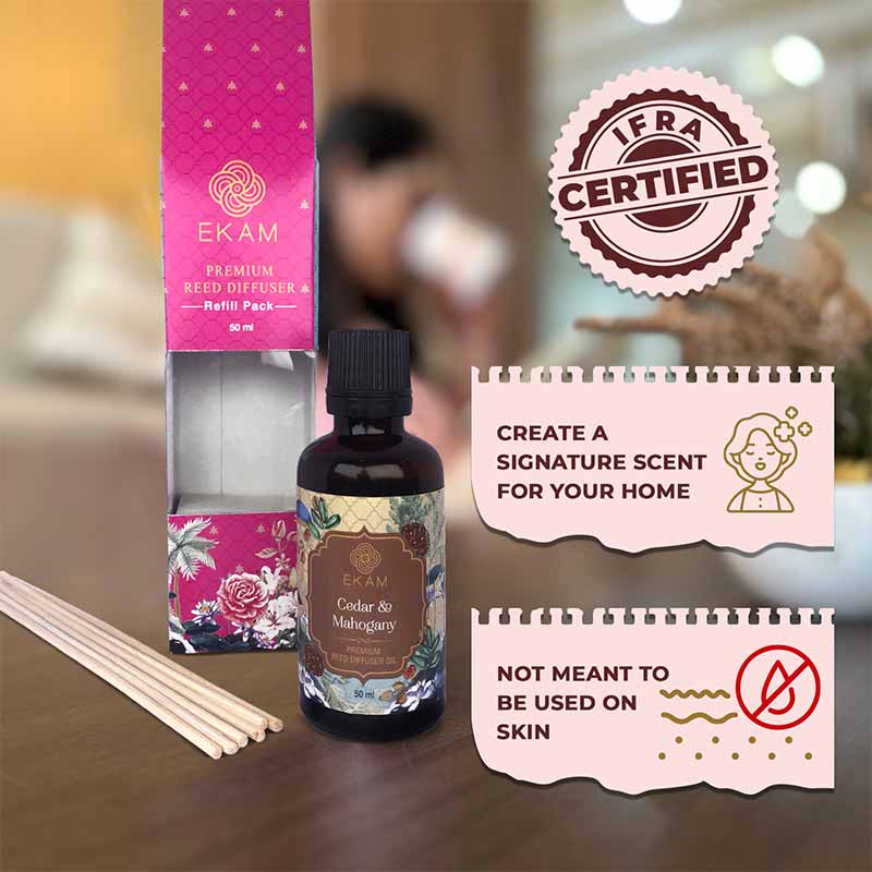 Cedar & Mahogany Reed Diffuser 50 ml Refill Gift Box - Image 5