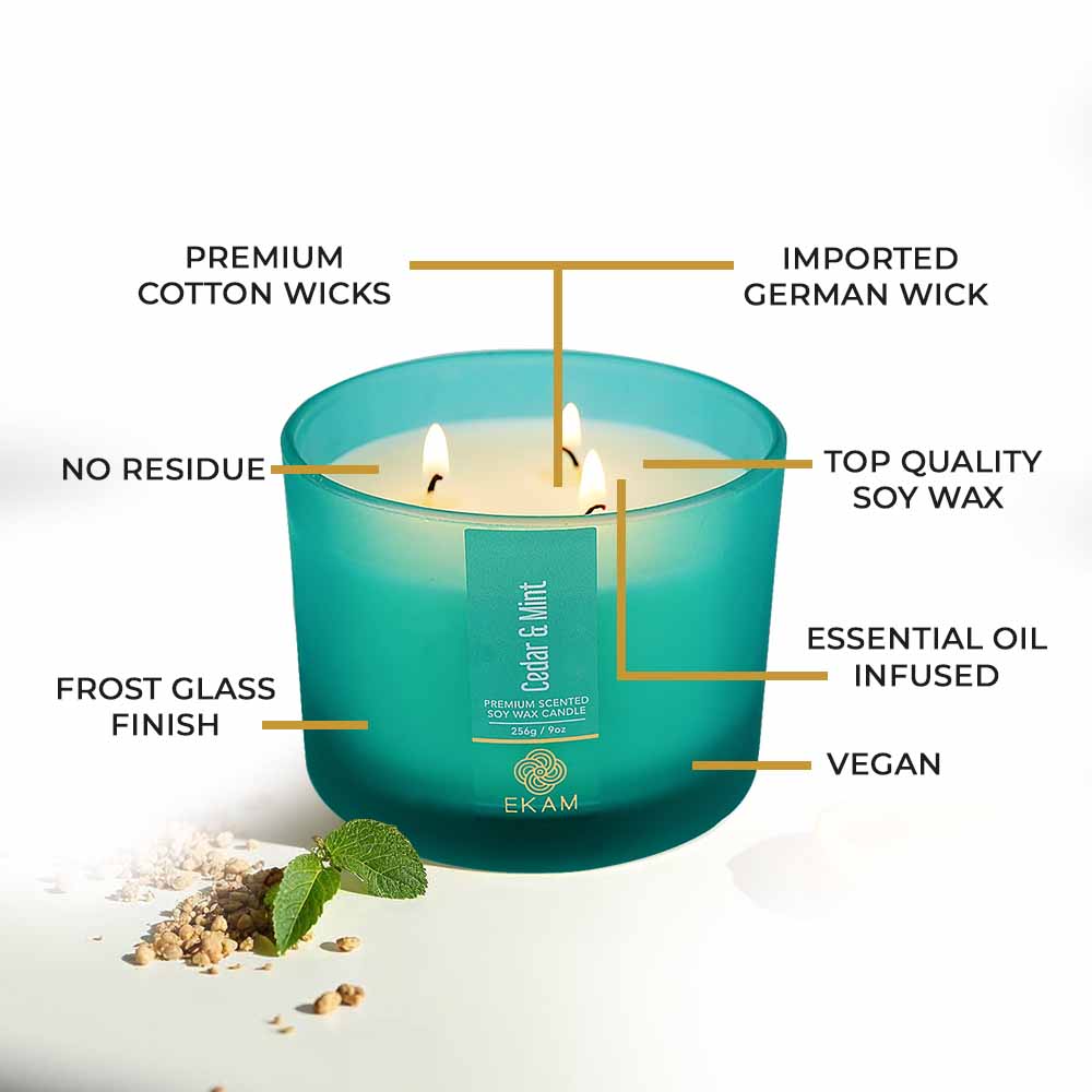 Cedar & Mint 3 Wick Scented Candle - Image 11
