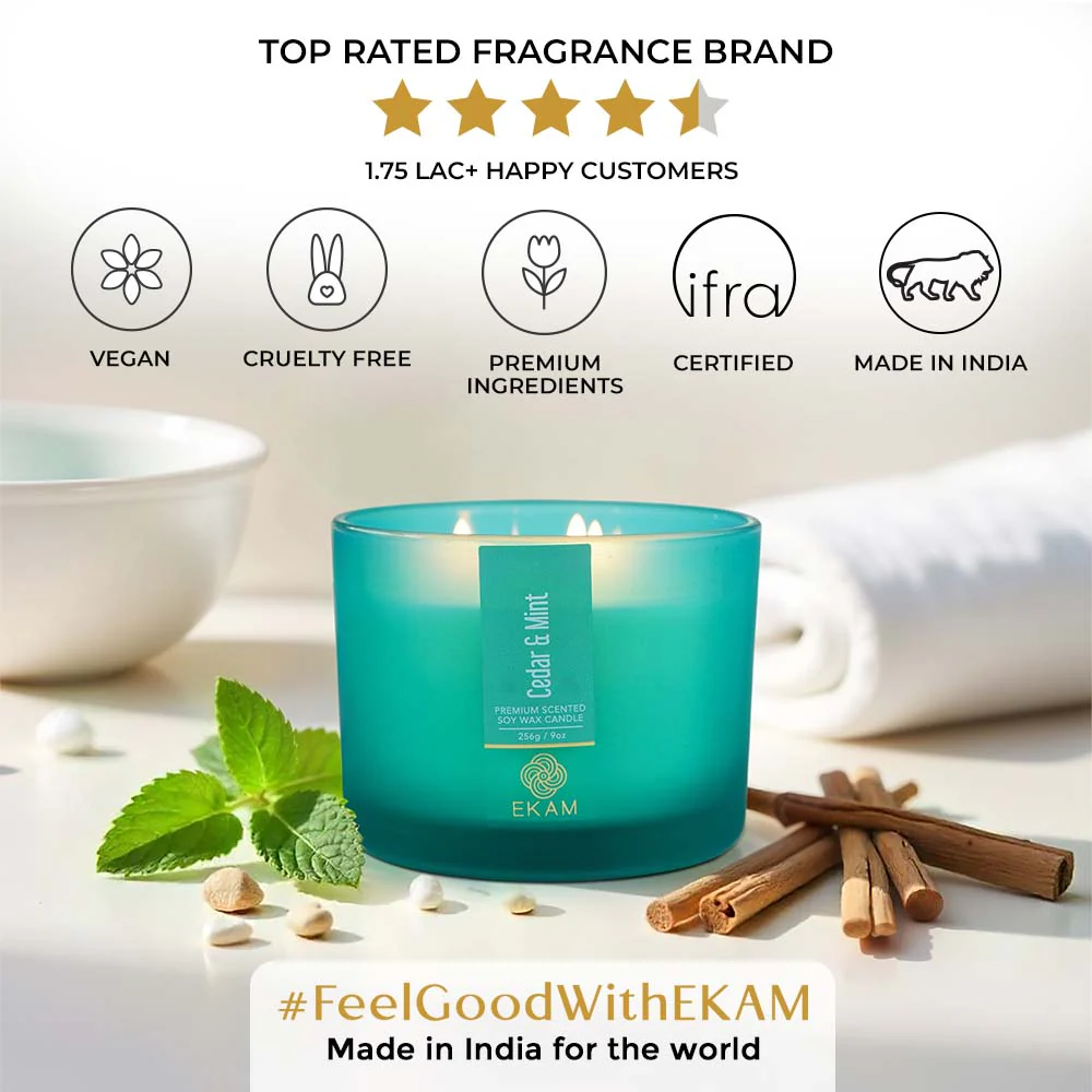 Cedar & Mint 3 Wick Scented Candle - Image 12