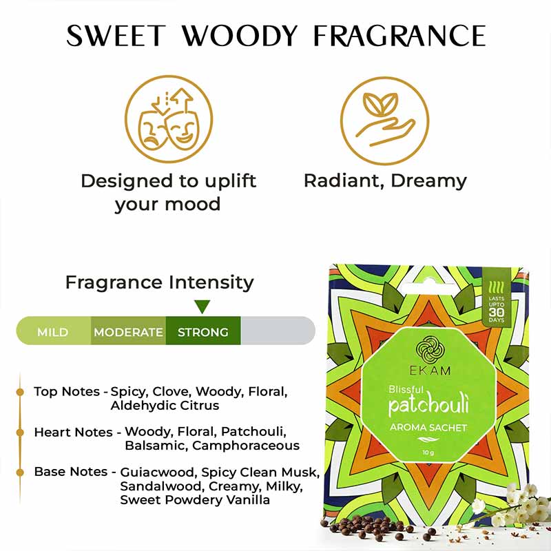 Combo Pack of 10 Blissful Patchouli Scented Sachets - Image 6