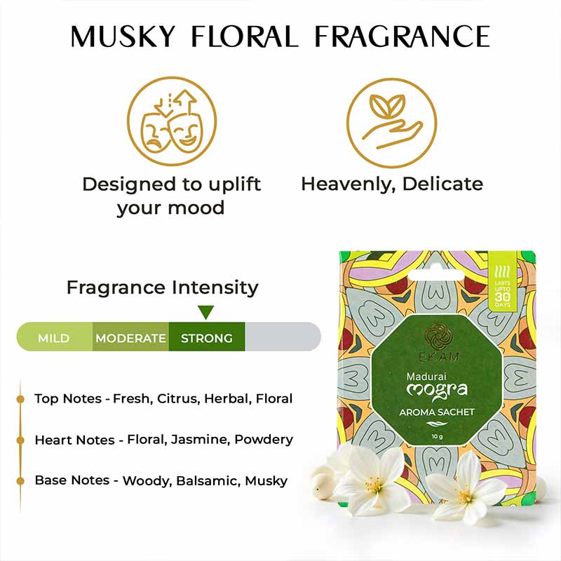 Combo Pack of 10 Madurai Mogra Scented Sachets - Image 6