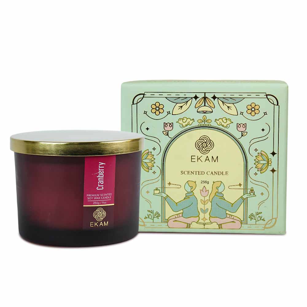 Cranberry 3 Wick Scented Candle - Image 3
