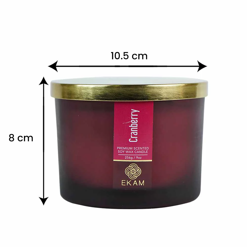 Cranberry 3 Wick Scented Candle - Image 10