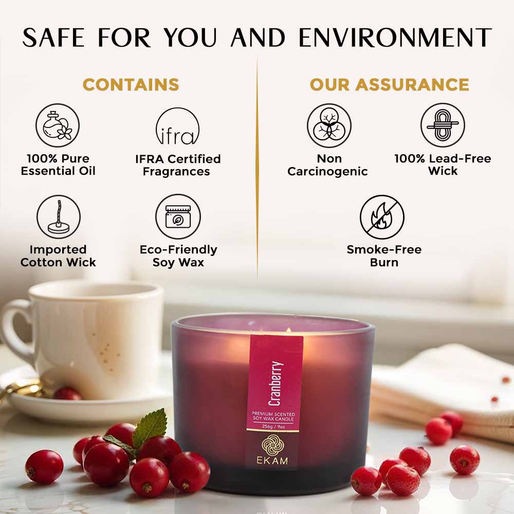 Cranberry 3 Wick Scented Candle - Image 7