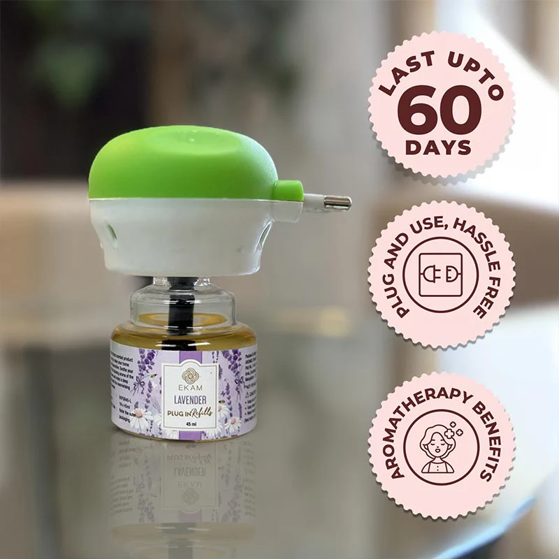 Floral Scented Plugin Air Freshener Combo| Plug In Kit + 3 Pack Refill 45ml Each + Fragrance Sachet - Image 5