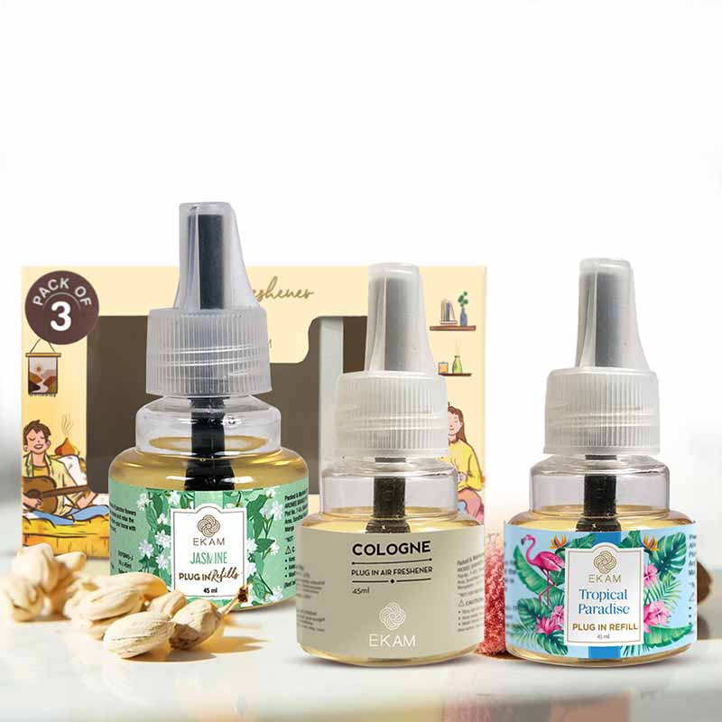 Floral, Woody & Fruity Scented Plugin Air Freshener Refill Pack of 3| 45ml Each