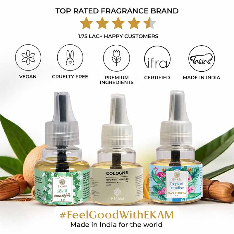 Floral, Woody & Fruity Scented Plugin Air Freshener Refill Pack of 3| 45ml Each - Image 6