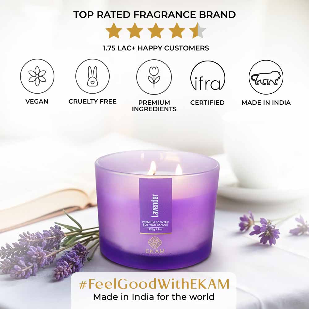 Lavender 3 Wick Scented Candle - Image 9