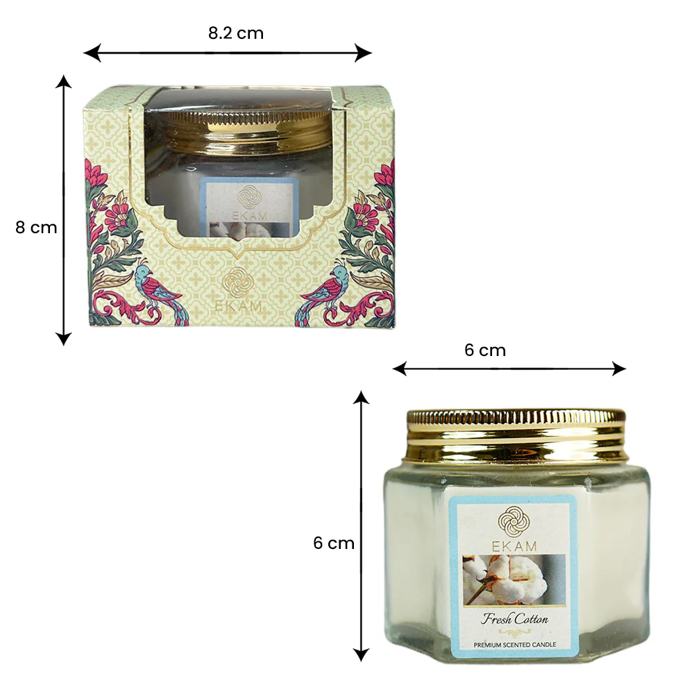 Fresh Cotton Hexa Jar Scented Candle - Image 10
