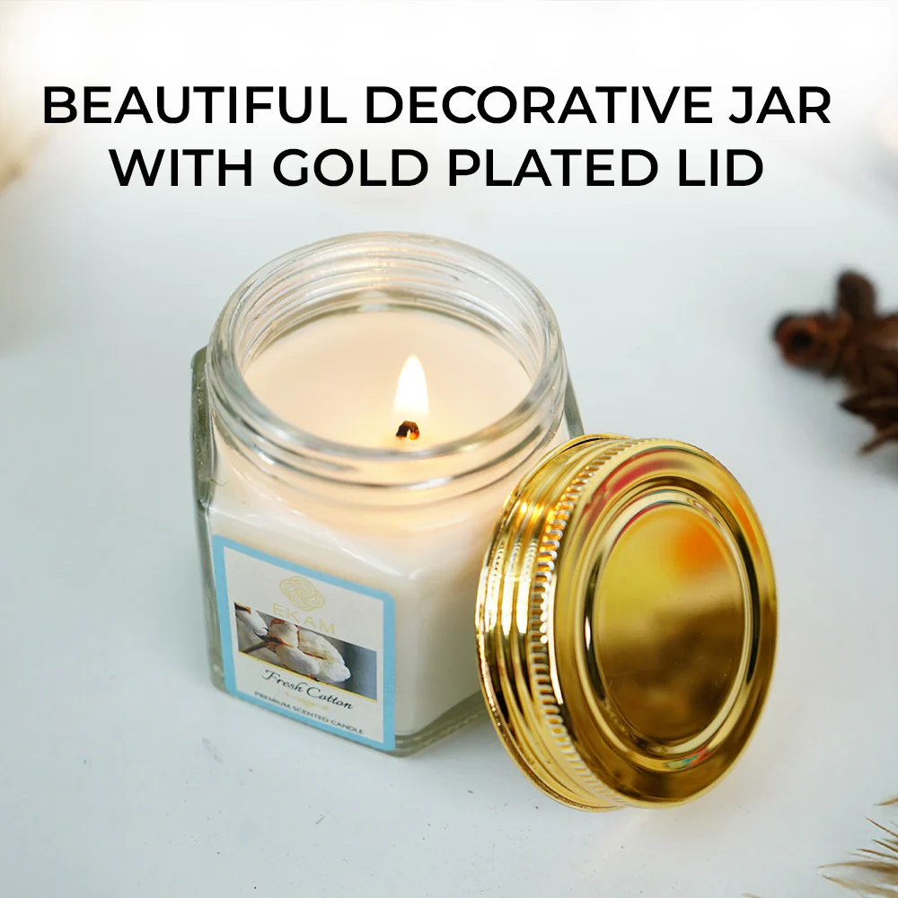 Fresh Cotton Hexa Jar Scented Candle - Image 4