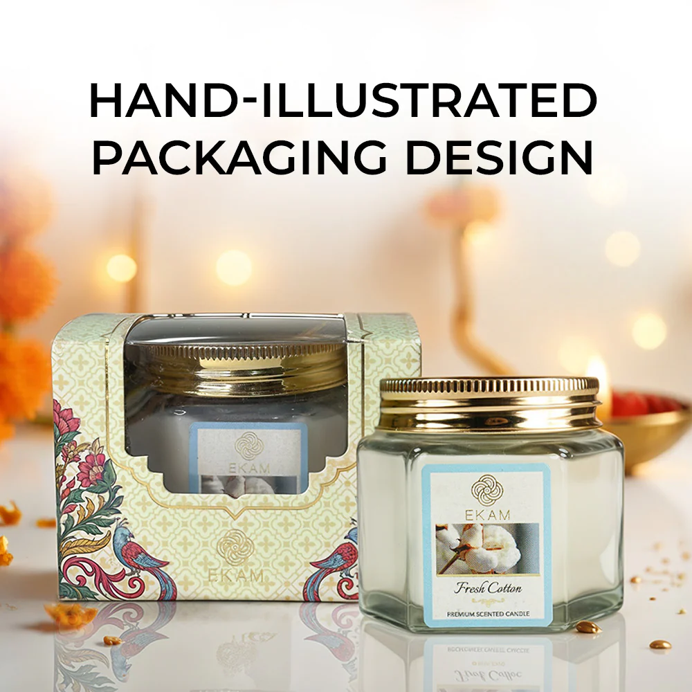 Fresh Cotton Hexa Jar Scented Candle - Image 5