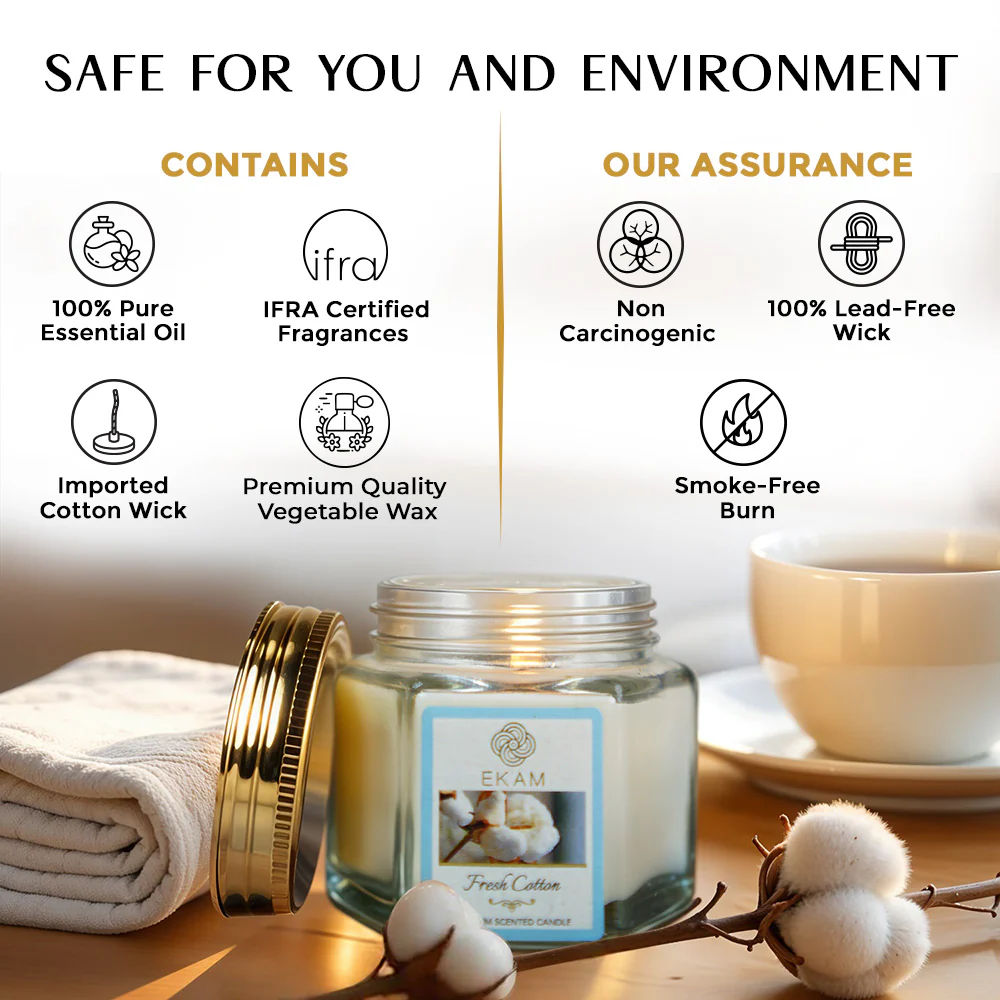 Fresh Cotton Hexa Jar Scented Candle - Image 8