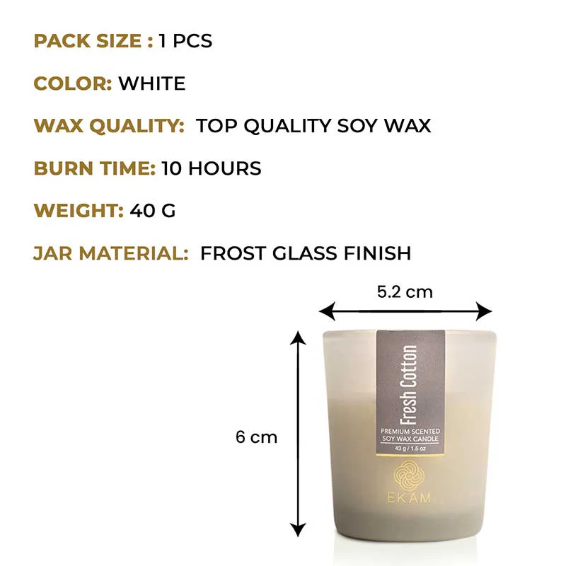 Fresh Cotton Shot Glass Scented Candle - Image 3