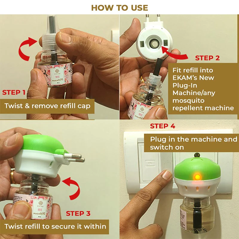 Fresh Scented Plugin Air Freshener Combo| Plug In Kit + 3 Pack Refill 45ml Each + Fragrance Sachet - Image 4