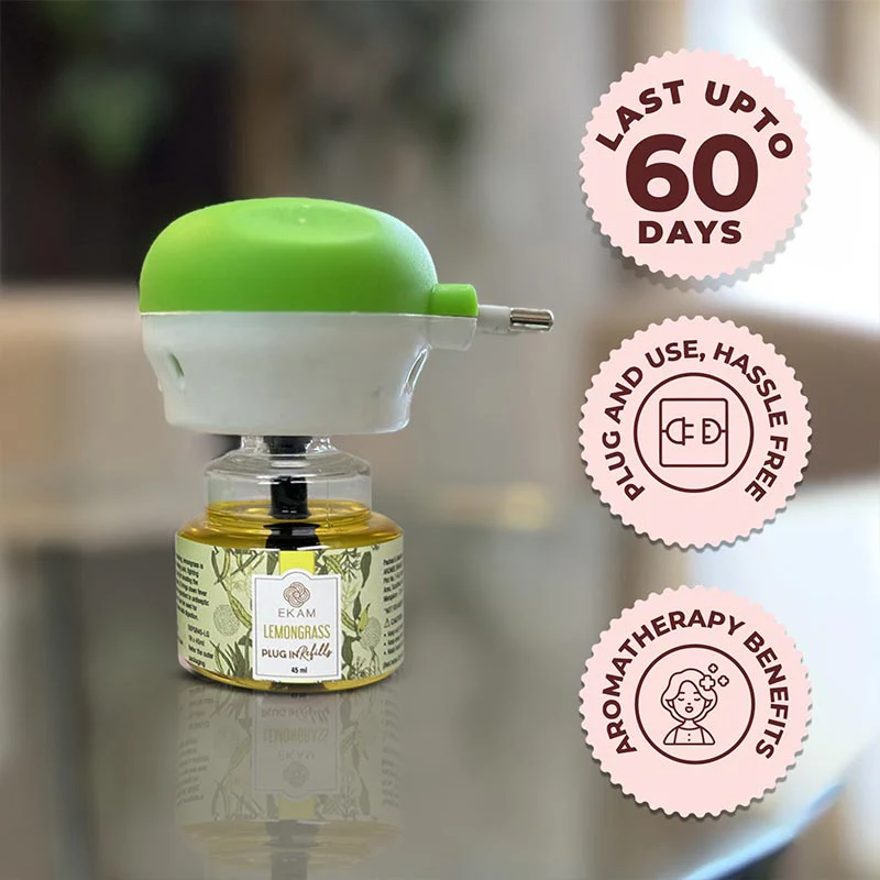 Fresh Scented Plugin Air Freshener Combo| Plug In Kit + 3 Pack Refill 45ml Each + Fragrance Sachet - Image 5