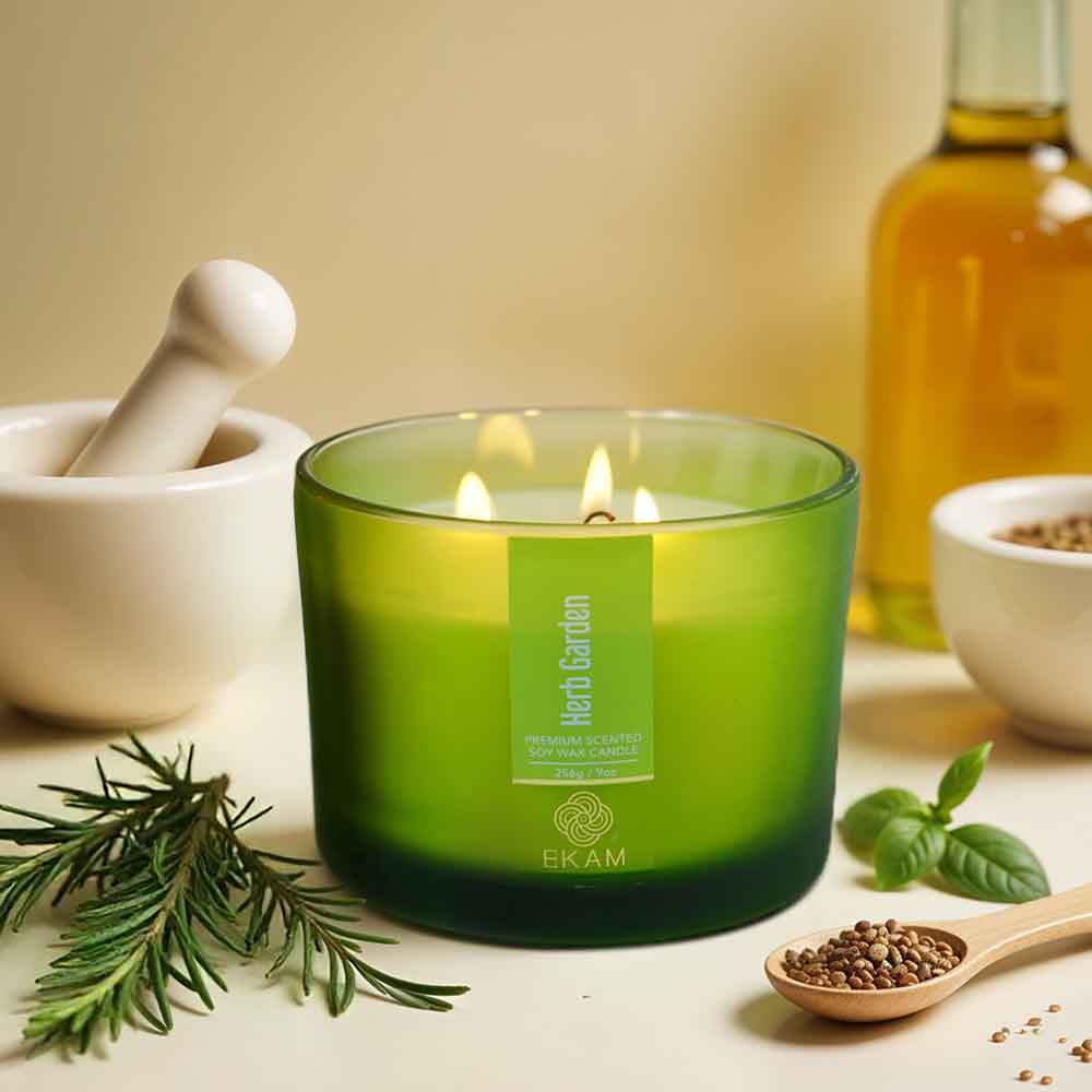 Herb Garden 3 Wick Scented Candle - Image 4