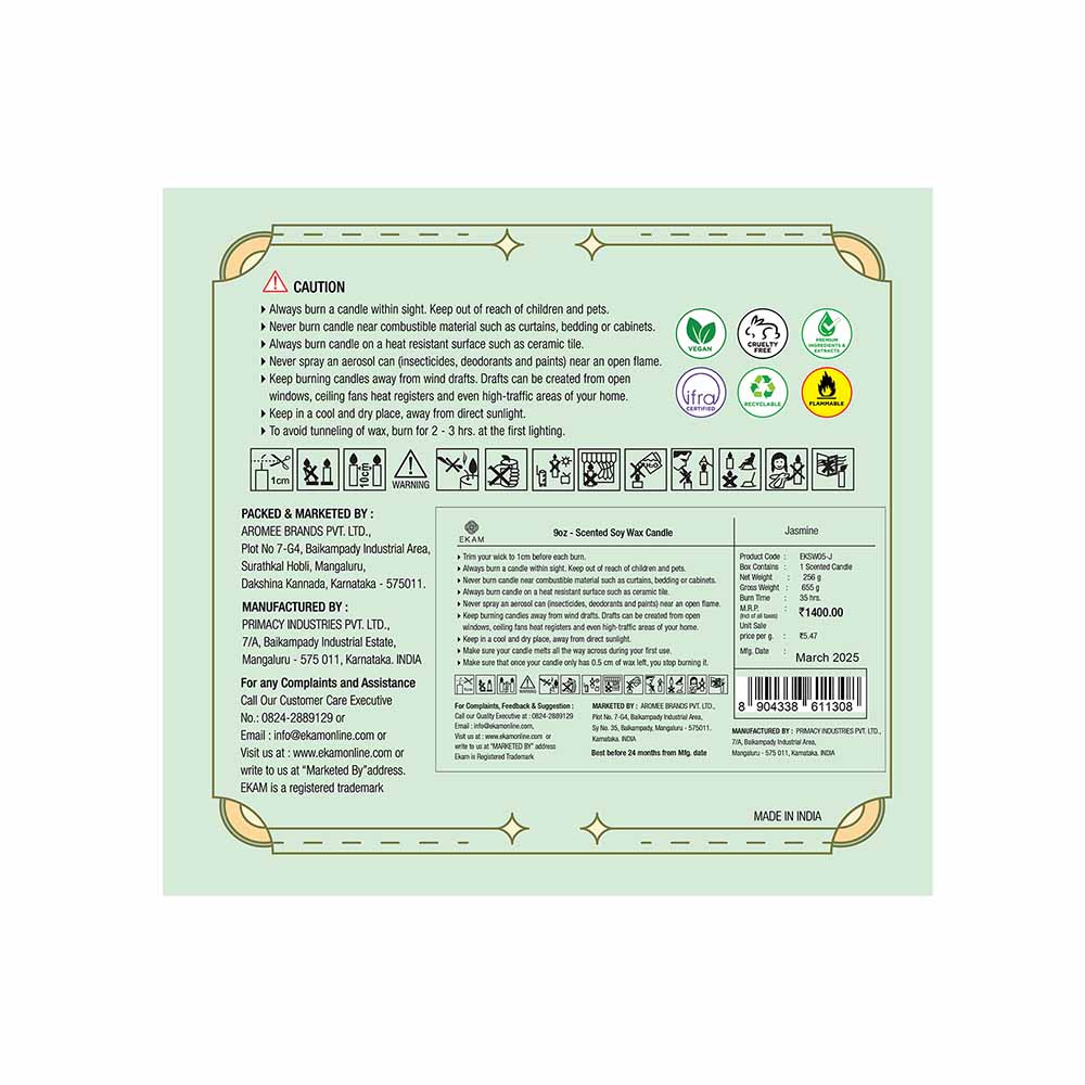 Jasmine 3 Wick Scented Candle - Image 12