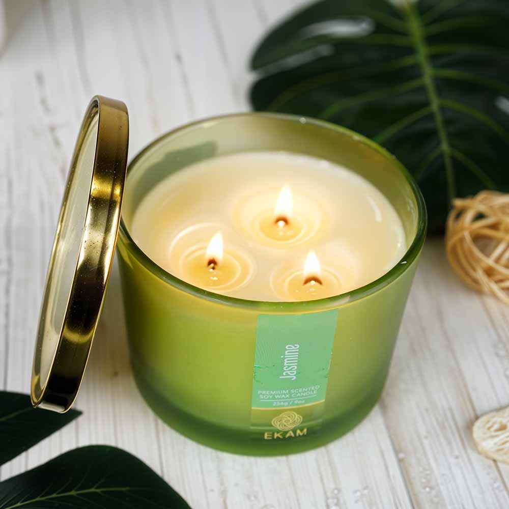 Jasmine 3 Wick Scented Candle - Image 4