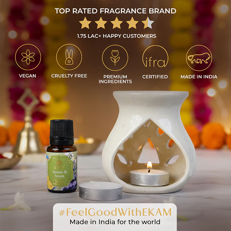 Jasmine & Freesia Ceramic Oil Warmer Gift Set - Image 8