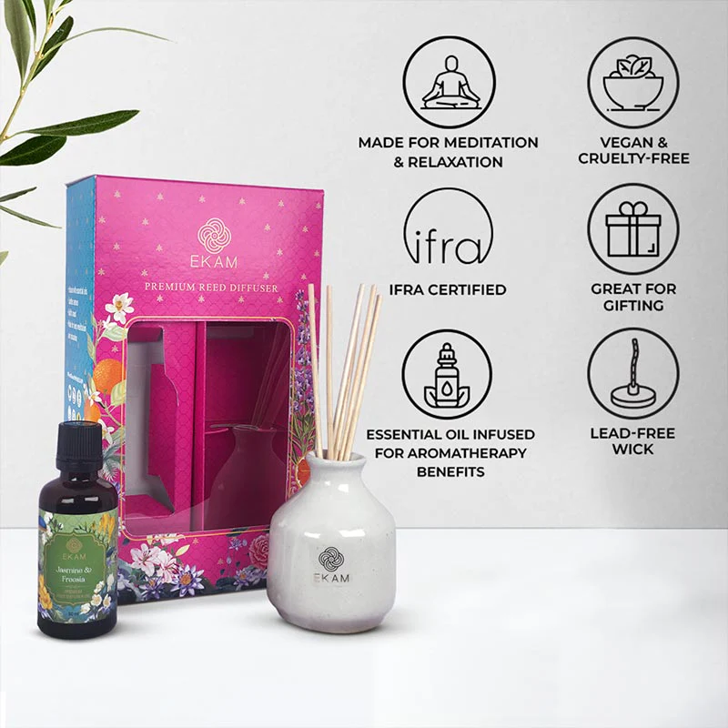 Jasmine & Freesia Reed Diffuser Gift Set - Image 5