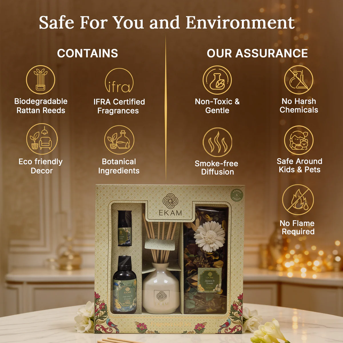 Jasmine & Freesia Reed Diffuser & Potpourri Gift Set - Image 3
