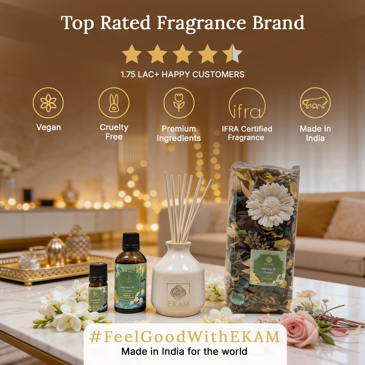 Jasmine & Freesia Reed Diffuser & Potpourri Gift Set - Image 8