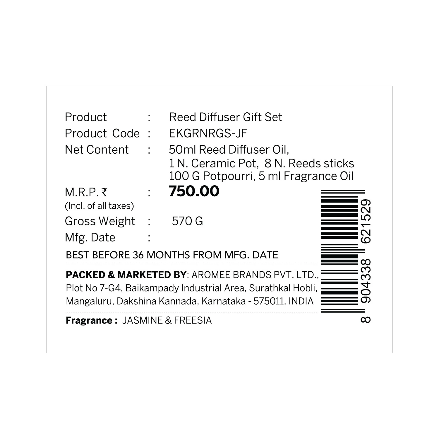 Jasmine & Freesia Reed Diffuser & Potpourri Gift Set - Image 9