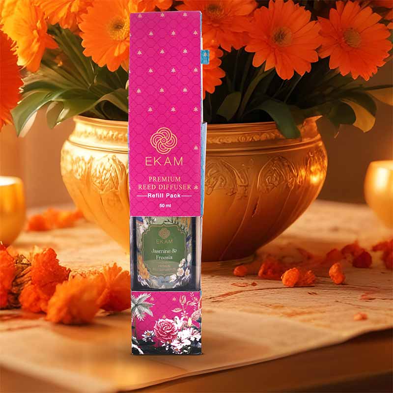 Jasmine & Freesia 50ml Reed Diffuser Refill Gift Box - Image 3