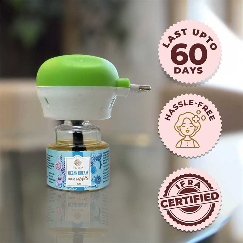 Jasmine Scented Plug In Kit and 3-pack Refill Combo of Ocean Dream, Rose & Lemongrass Fragrances - Image 5