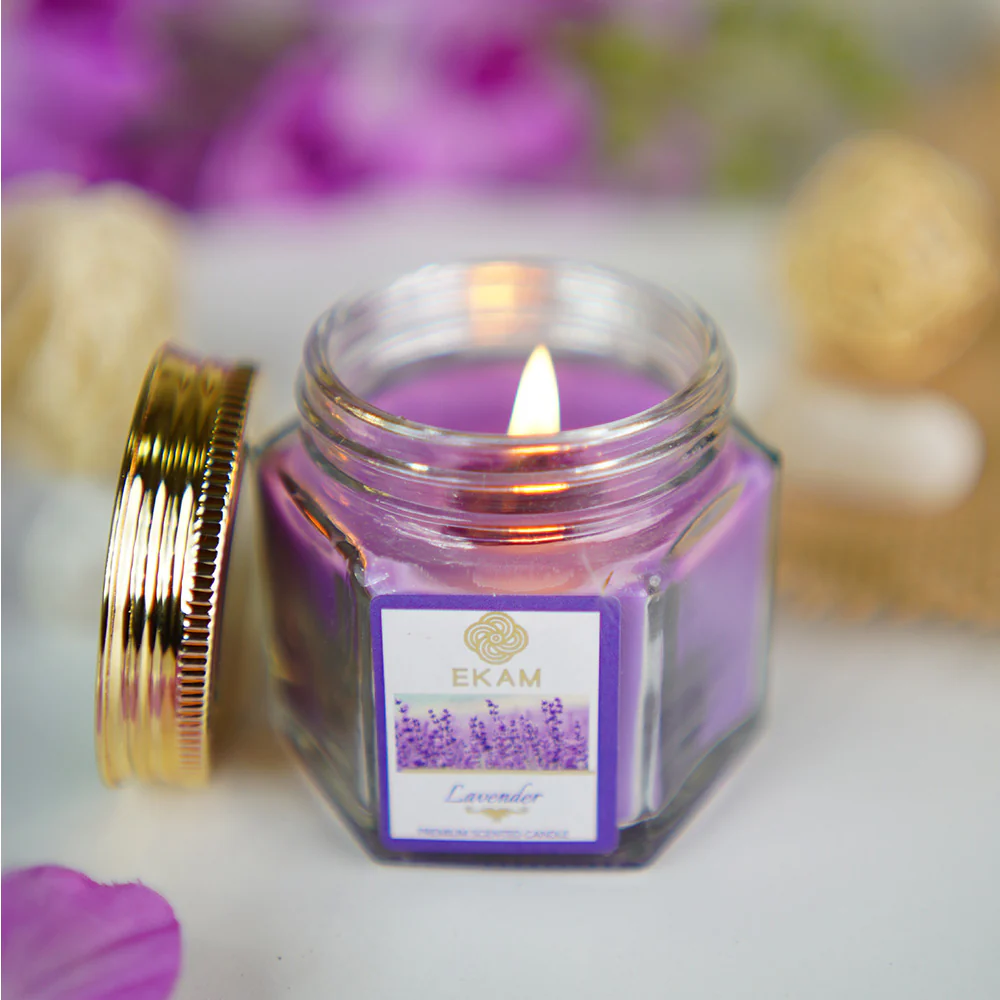 Lavender Hexa Jar Scented Candle - Image 3