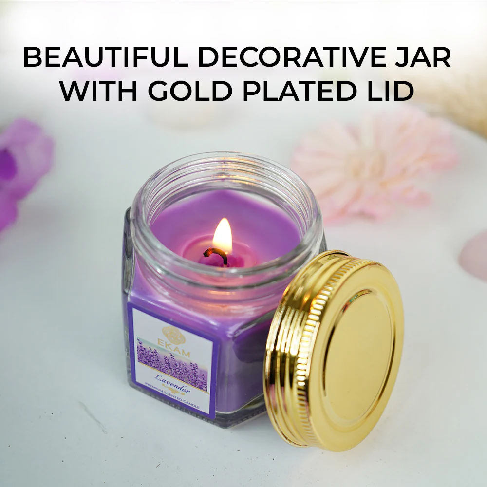 Lavender Hexa Jar Scented Candle - Image 4