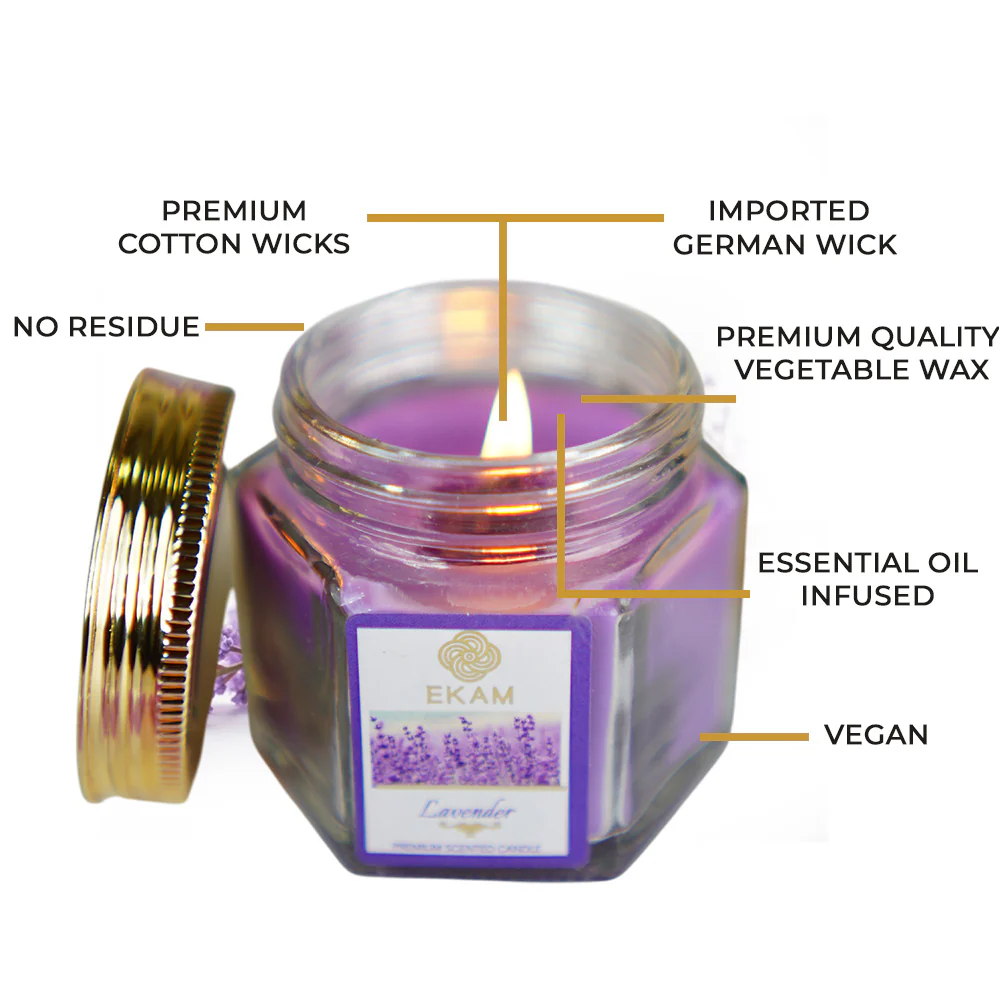 Lavender Hexa Jar Scented Candle - Image 7