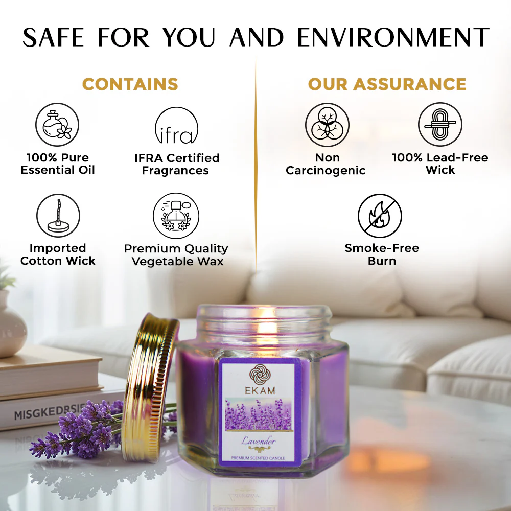 Lavender Hexa Jar Scented Candle - Image 8