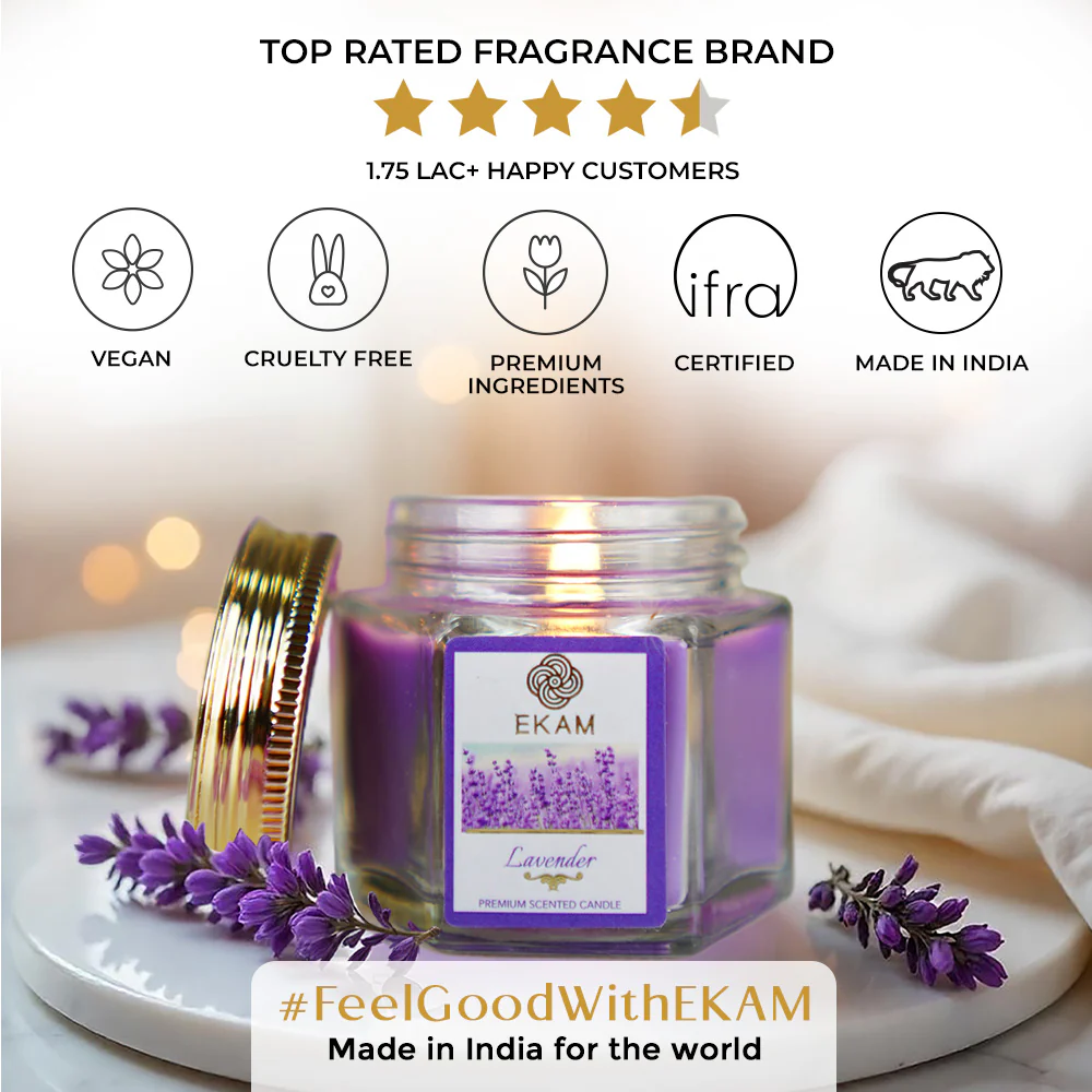 Lavender Hexa Jar Scented Candle - Image 9