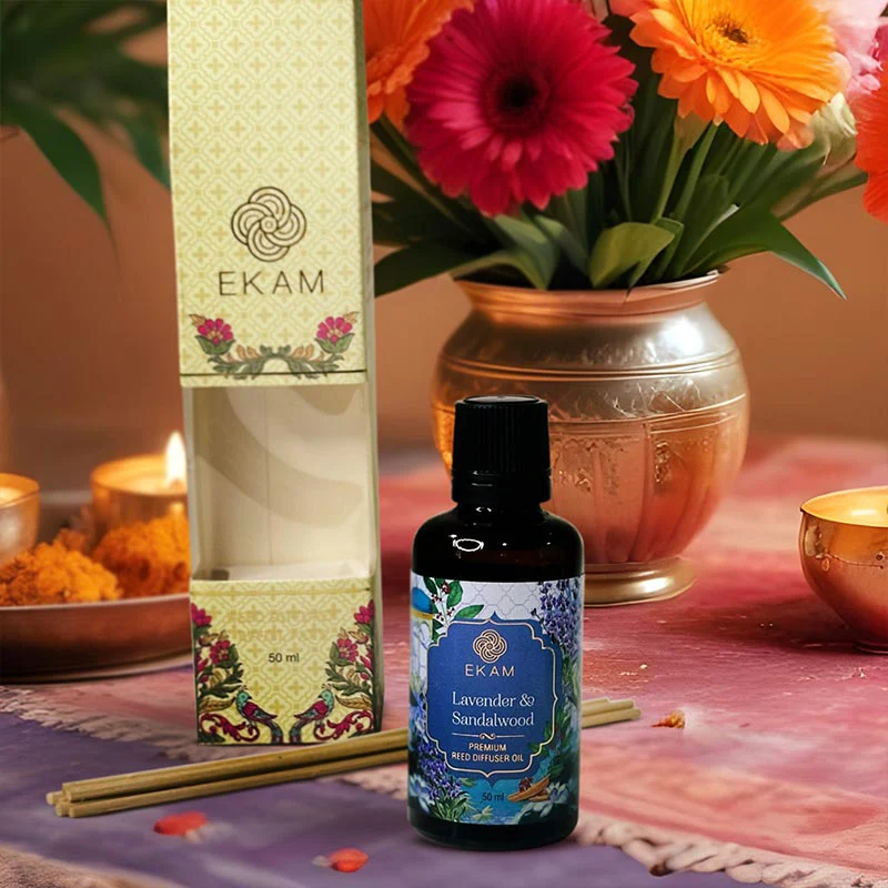 Lavender & Sandalwood 50ml Reed Diffuser Refill Oil Gift Box - Image 3