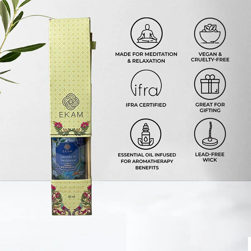 Lavender & Sandalwood 50ml Reed Diffuser Refill Oil Gift Box - Image 4