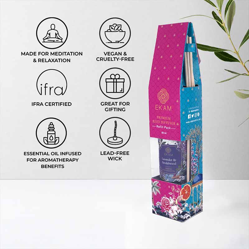 Lavender & Sandalwood 50ml Reed Diffuser Refill Gift Box - Image 4