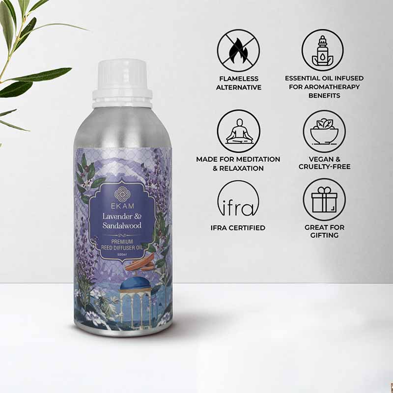 Lavender & Sandalwood Reed Diffuser Oil, 500ml - Image 3