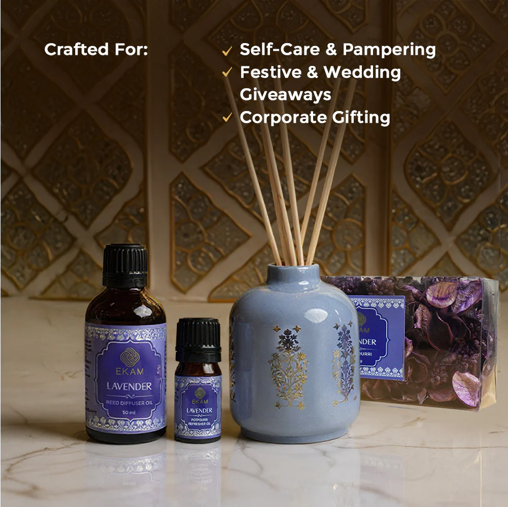 Lavender Scented Reed Diffuser & Potpourri Gift Set| Festive Sheesh Mahal Collection, 2025-26 - Image 3