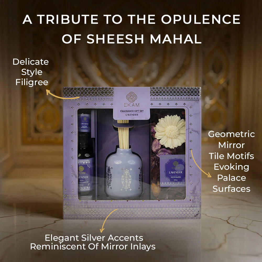 Lavender Scented Reed Diffuser & Potpourri Gift Set| Festive Sheesh Mahal Collection, 2025-26 - Image 4