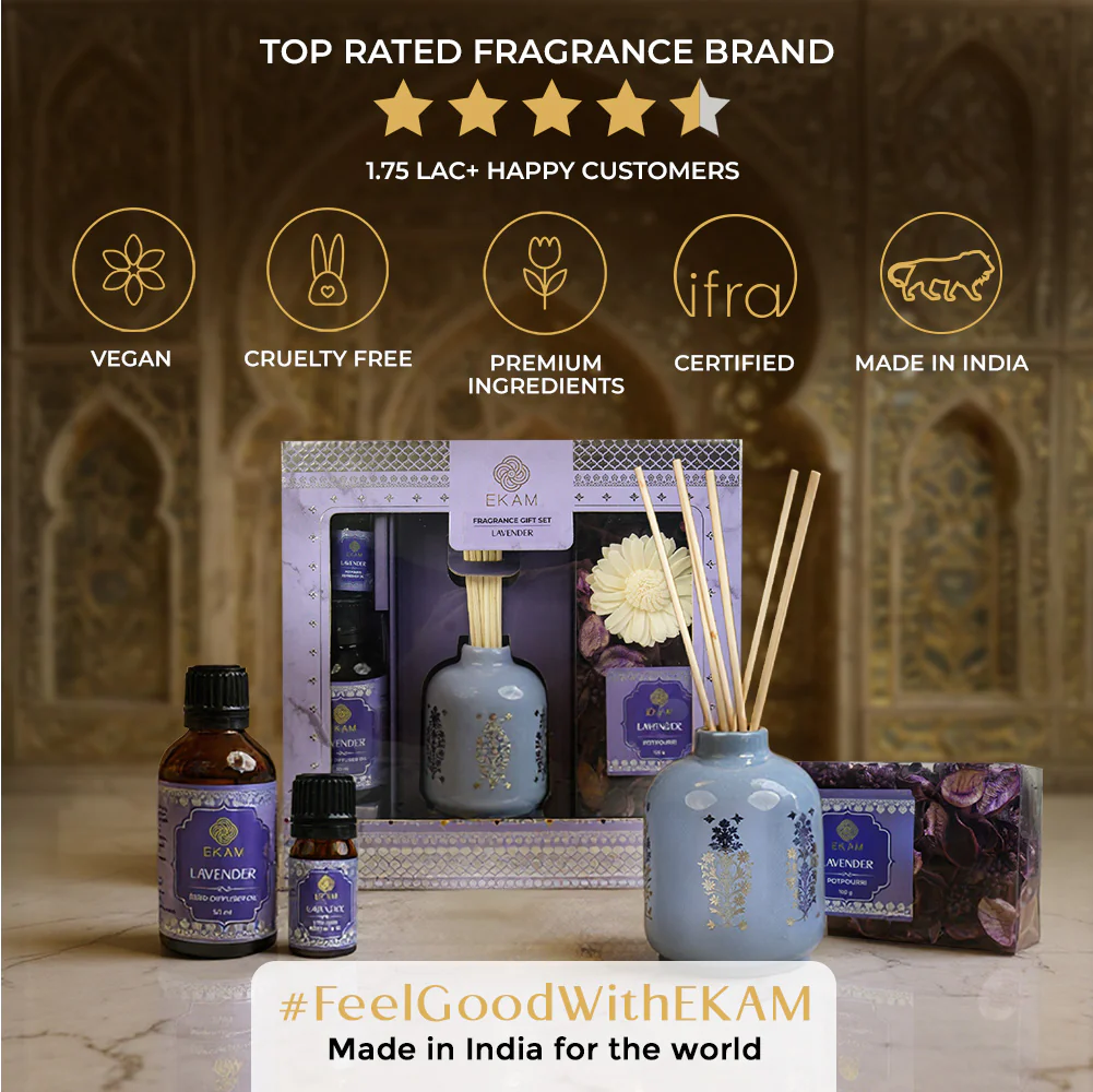 Lavender Scented Reed Diffuser & Potpourri Gift Set| Festive Sheesh Mahal Collection, 2025-26 - Image 8