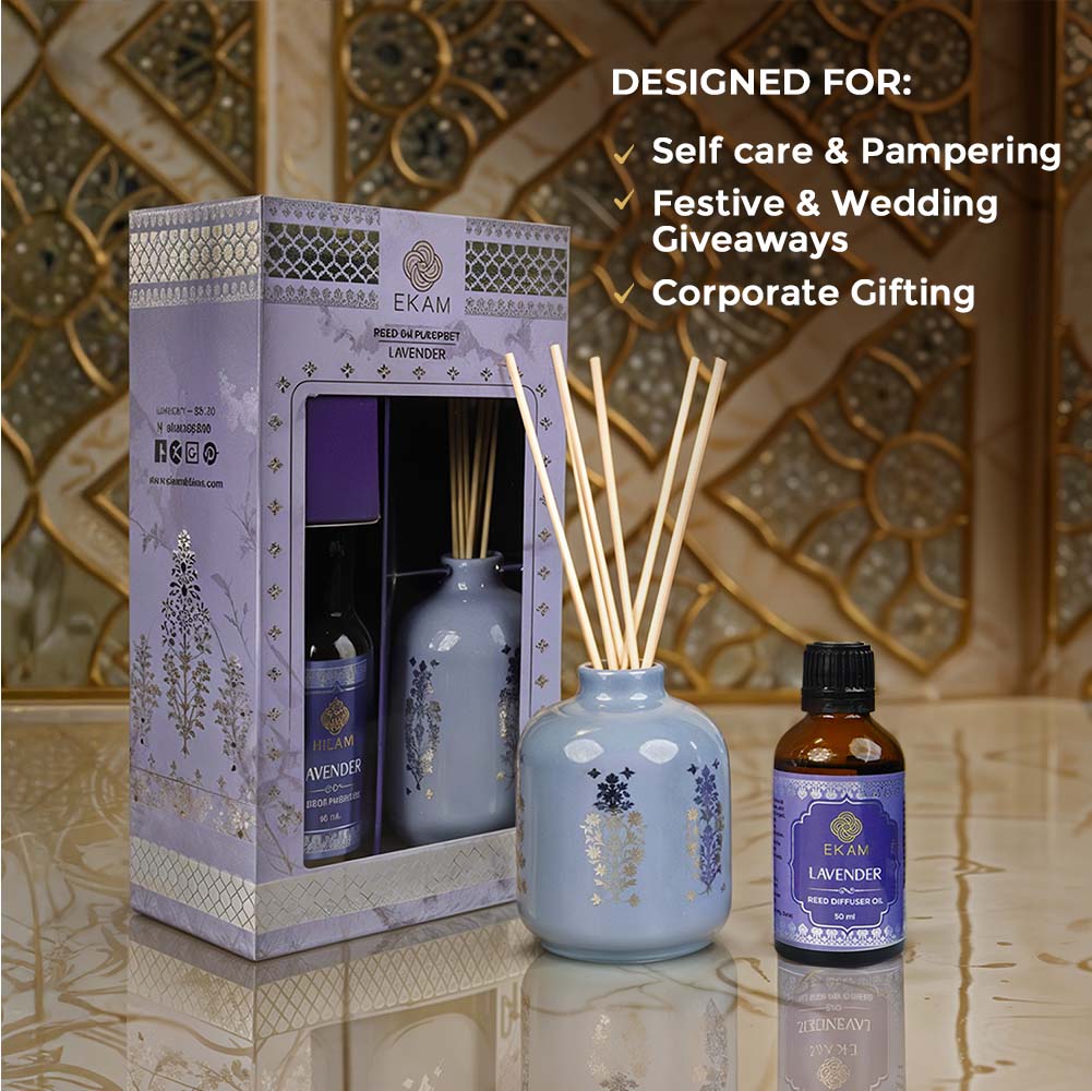 Lavender Scented Reed Diffuser Set| Festive Sheesh Mahal Collection, 2025-26 - Image 3
