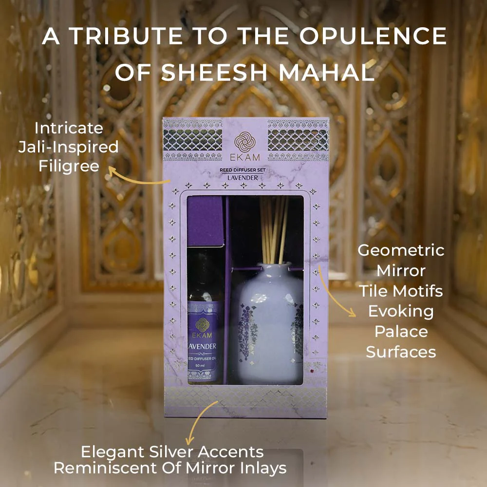 Lavender Scented Reed Diffuser Set| Festive Sheesh Mahal Collection, 2025-26 - Image 4