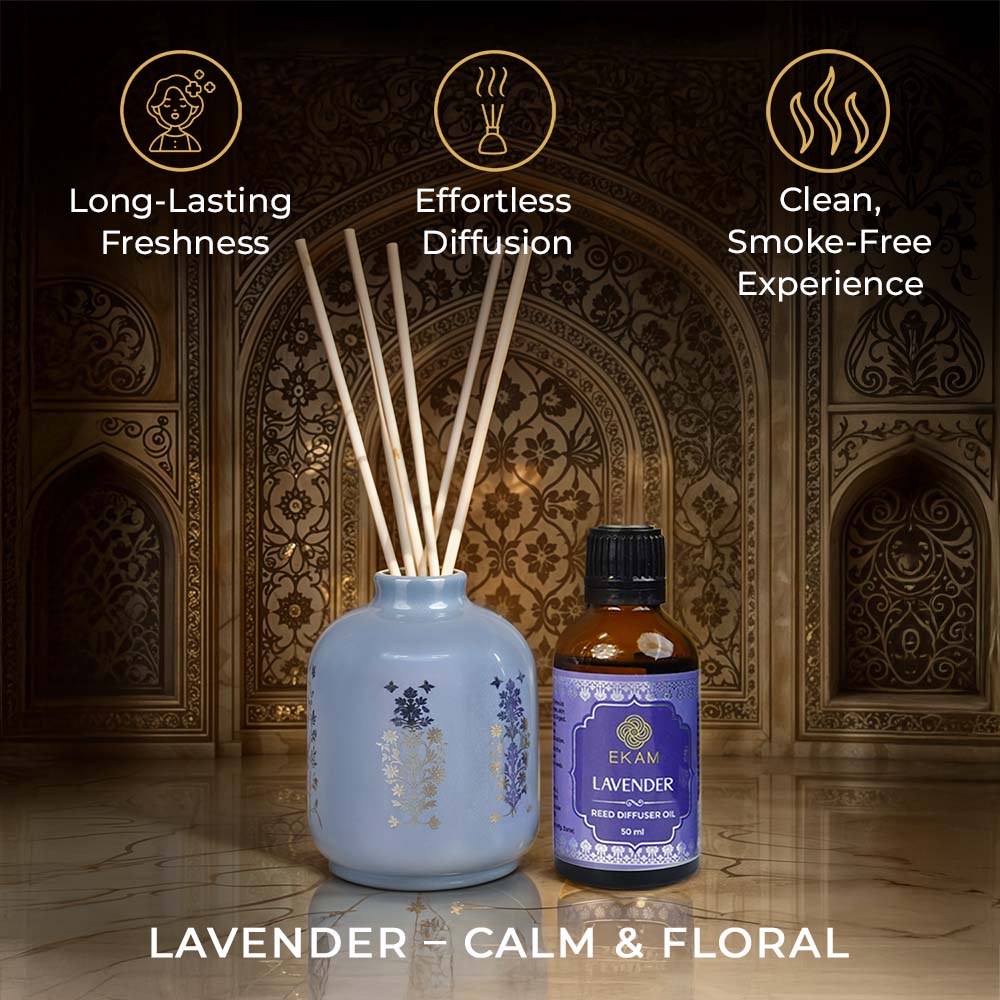 Lavender Scented Reed Diffuser Set| Festive Sheesh Mahal Collection, 2025-26 - Image 5